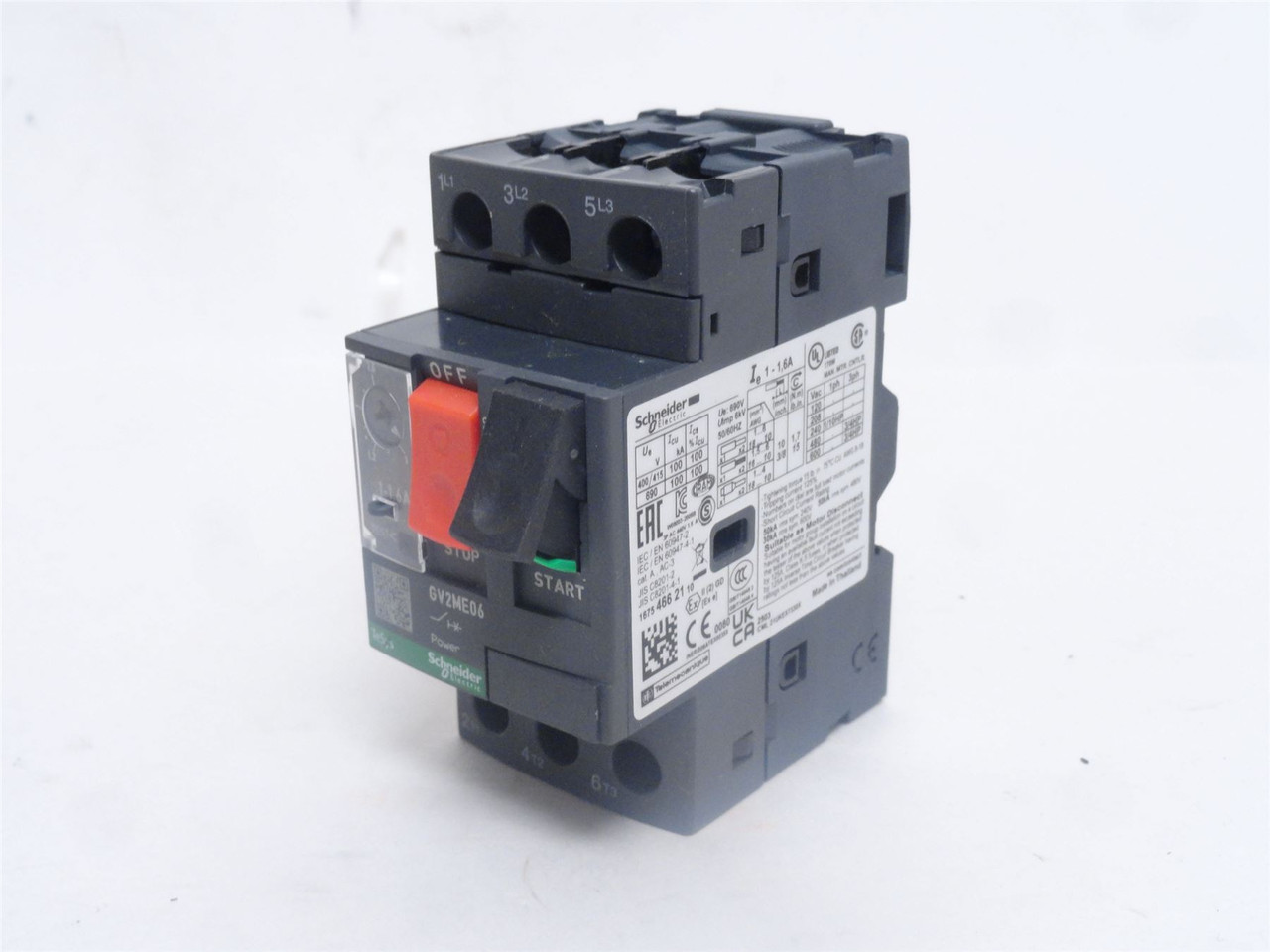 Schneider GV2ME06; Manual Starter 1-1.6A; 600VAC; 3P