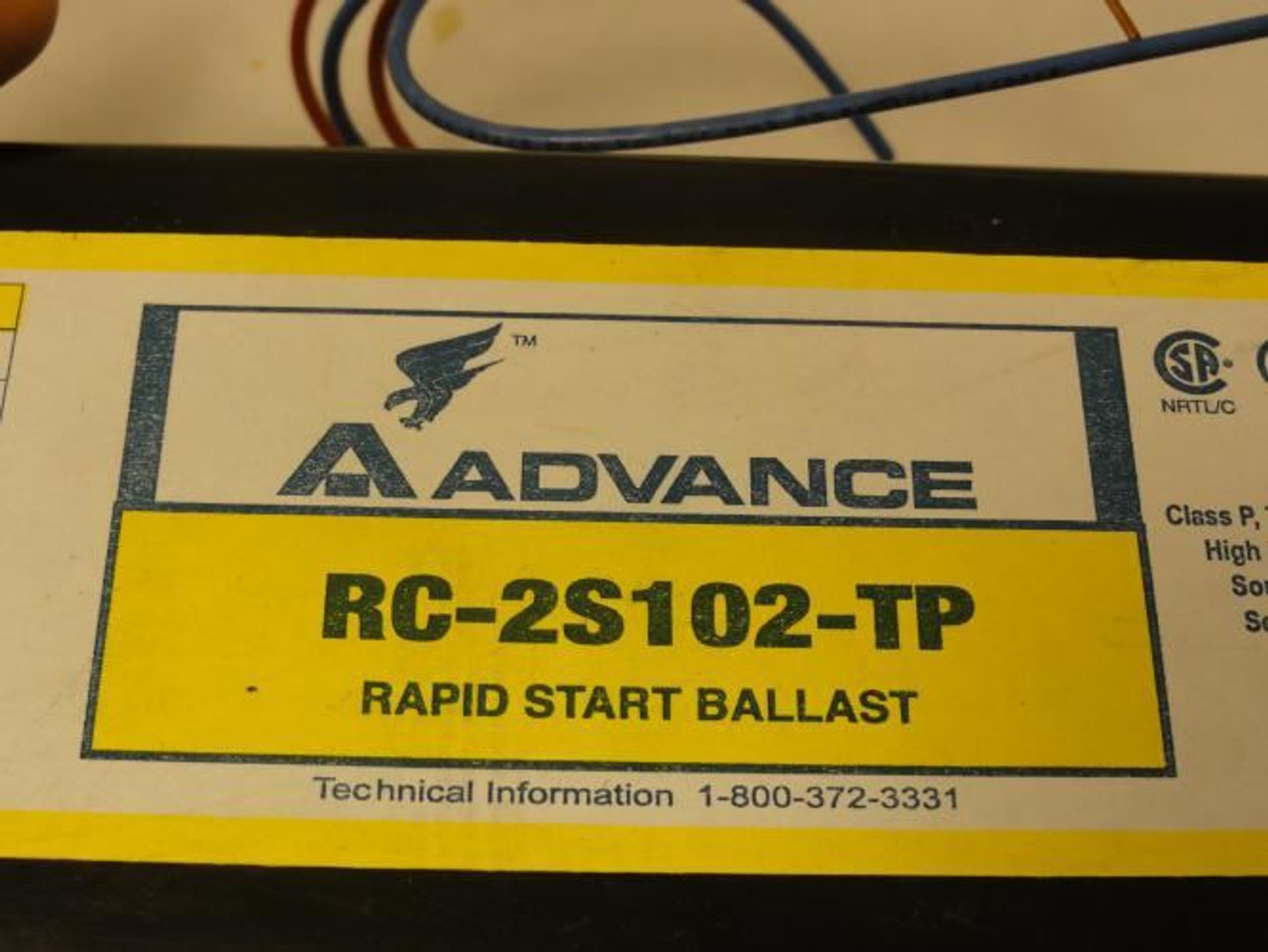 Advance Ballasts RC2S102TP; Ballast; 1 or 2 Lamps; 120V Advance Ballasts RC2S102TP; Ballast; 1 or 2 Lamps; 120V