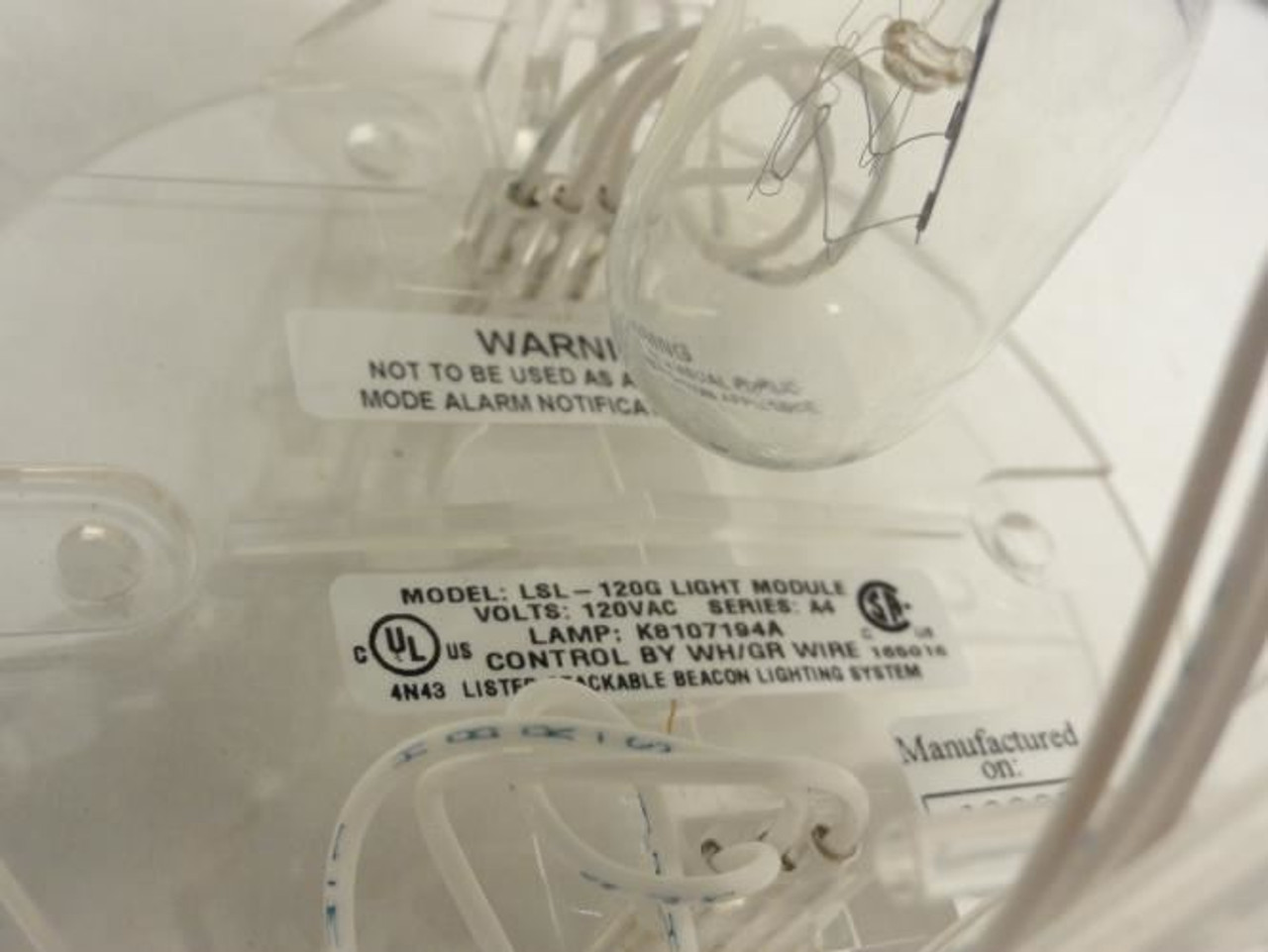 Federal LSL-120G; Module; LITESTAK; Green; 120 VAC; Ser: A4 Federal LSL-120G; Module; LITESTAK; Green; 120 VAC; Ser: A4