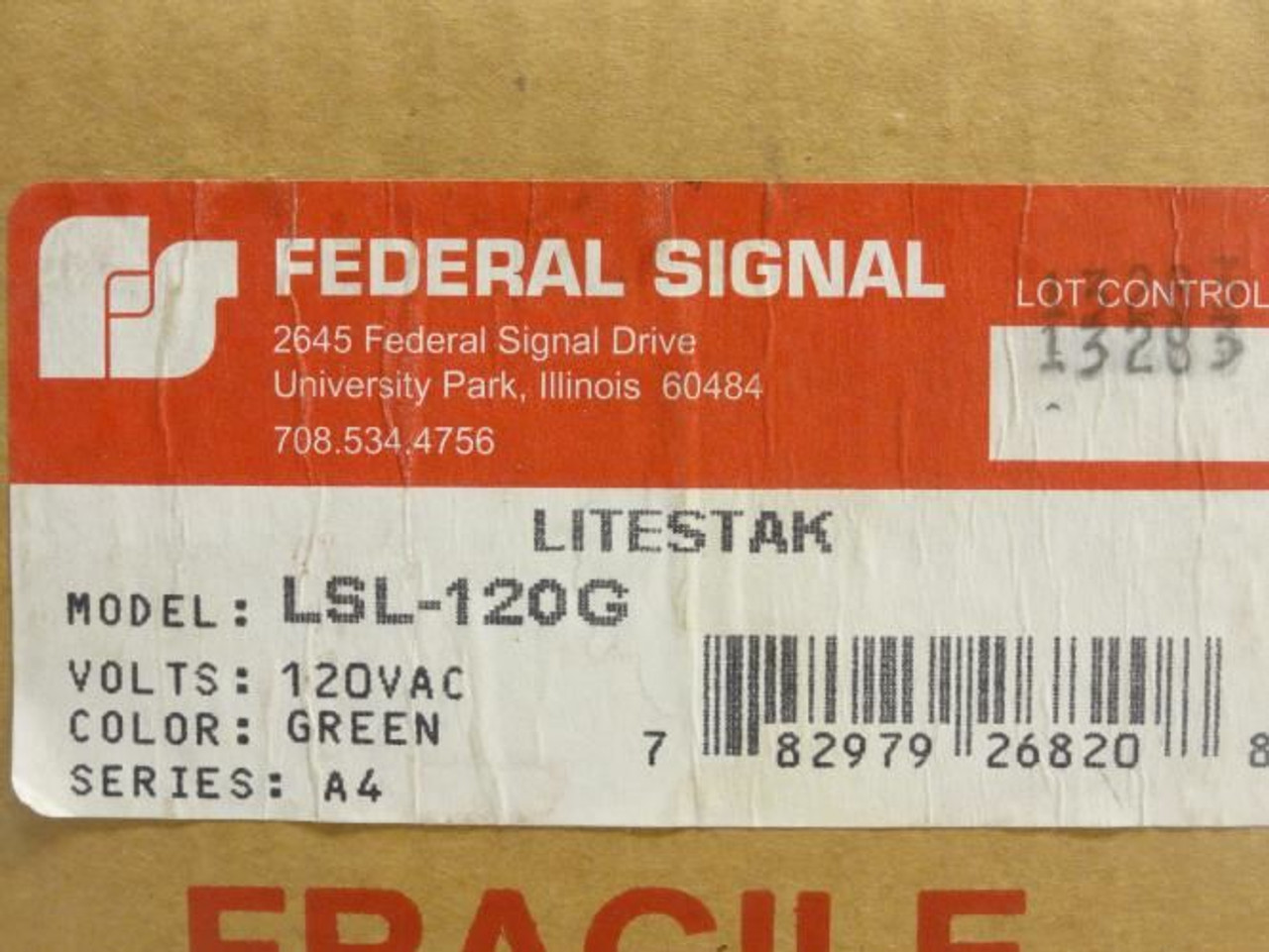 Federal LSL-120G; Module; LITESTAK; Green; 120 VAC; Ser: A4 Federal LSL-120G; Module; LITESTAK; Green; 120 VAC; Ser: A4