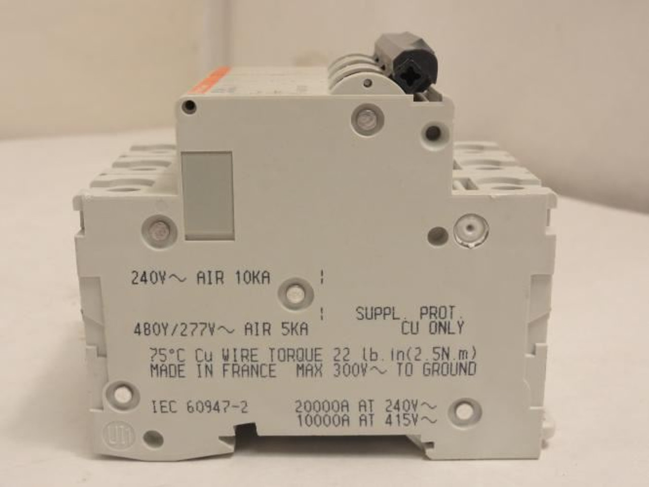 Square D MG-24140; Supplementary Protector IEC 1A 3P; 277/480VAC