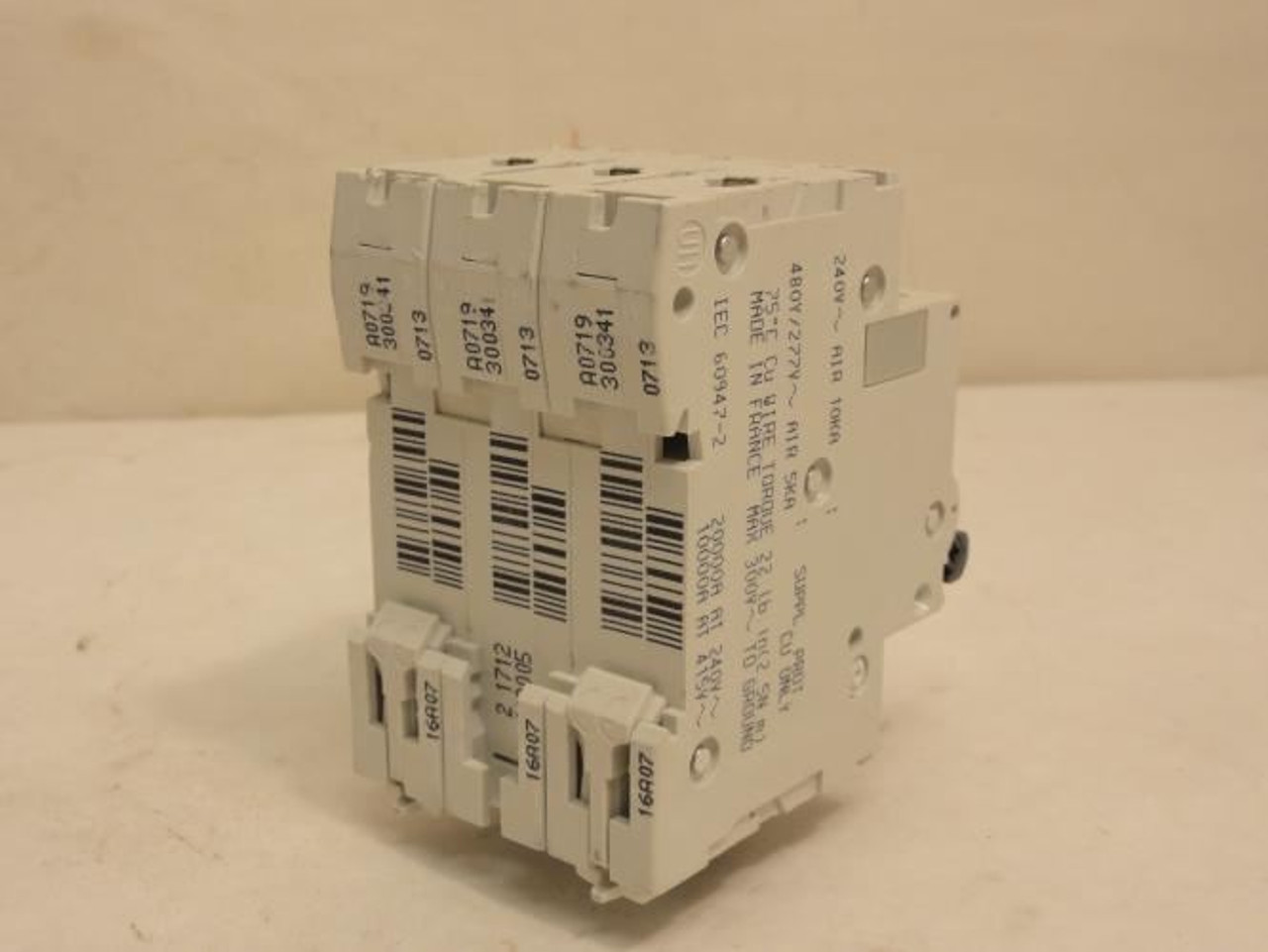 Square D MG-24140; Supplementary Protector IEC 1A 3P; 277/480VAC