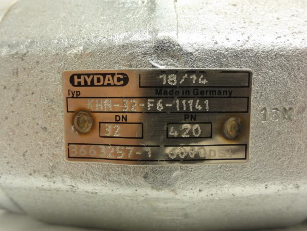 Hydac KHN-32-F6-11141; Inline Hydraulic Valve Size: 1-1/4" DN-32 Hydac KHN-32-F6-11141; Inline Hydraulic Valve Size: 1-1/4" DN-32