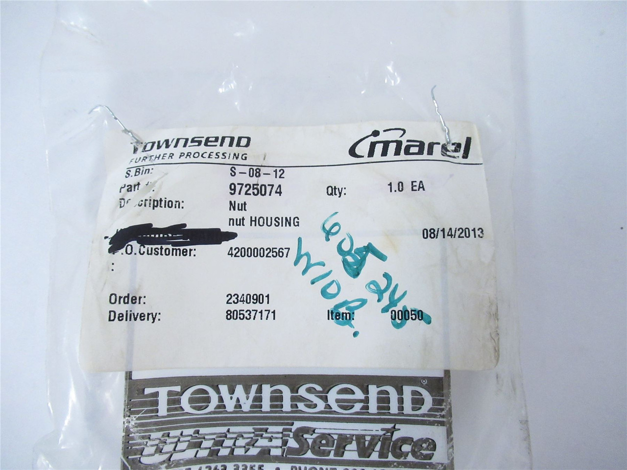 Marel 9725074; Nut Housing SS