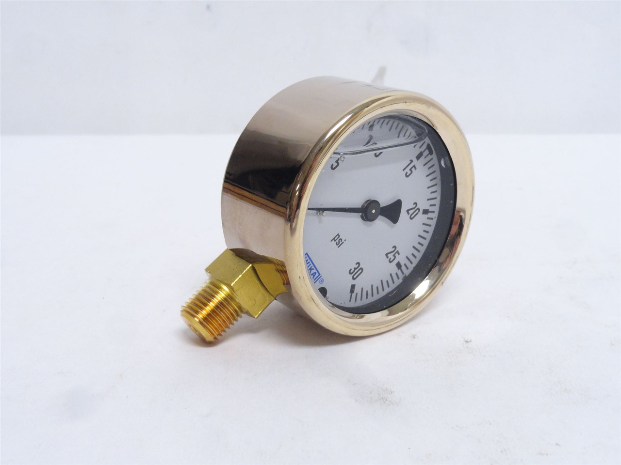 Wika 9310681; Liquid Filled Brass Pressure Gauge; 0-30PSI