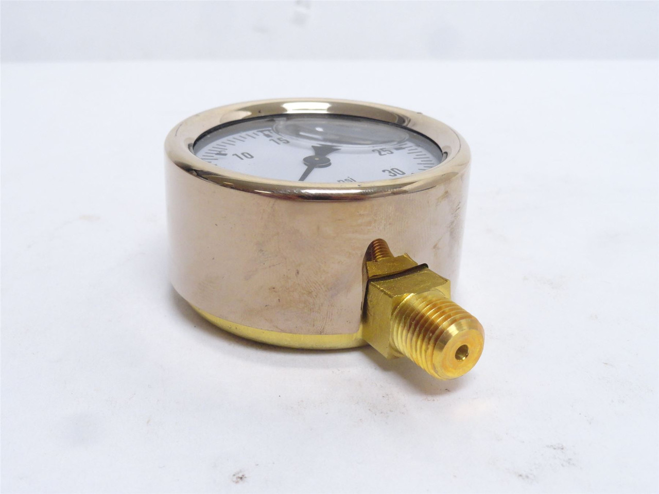 Wika 9310681; Liquid Filled Brass Pressure Gauge; 0-30PSI
