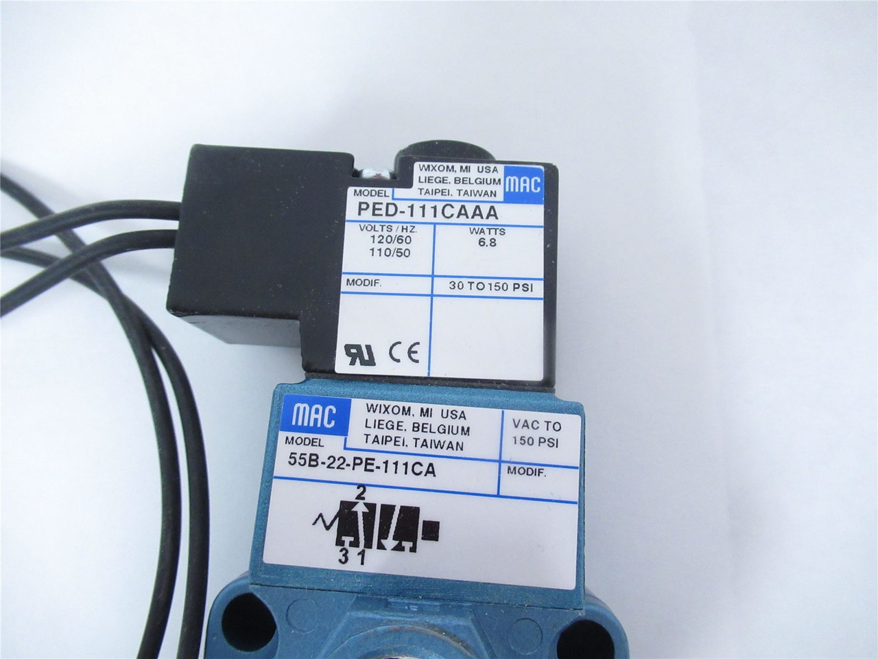 MAC 55B-22-PE-1111CA; Solenoid Valve 3/8" NPTF Coil 120VAC