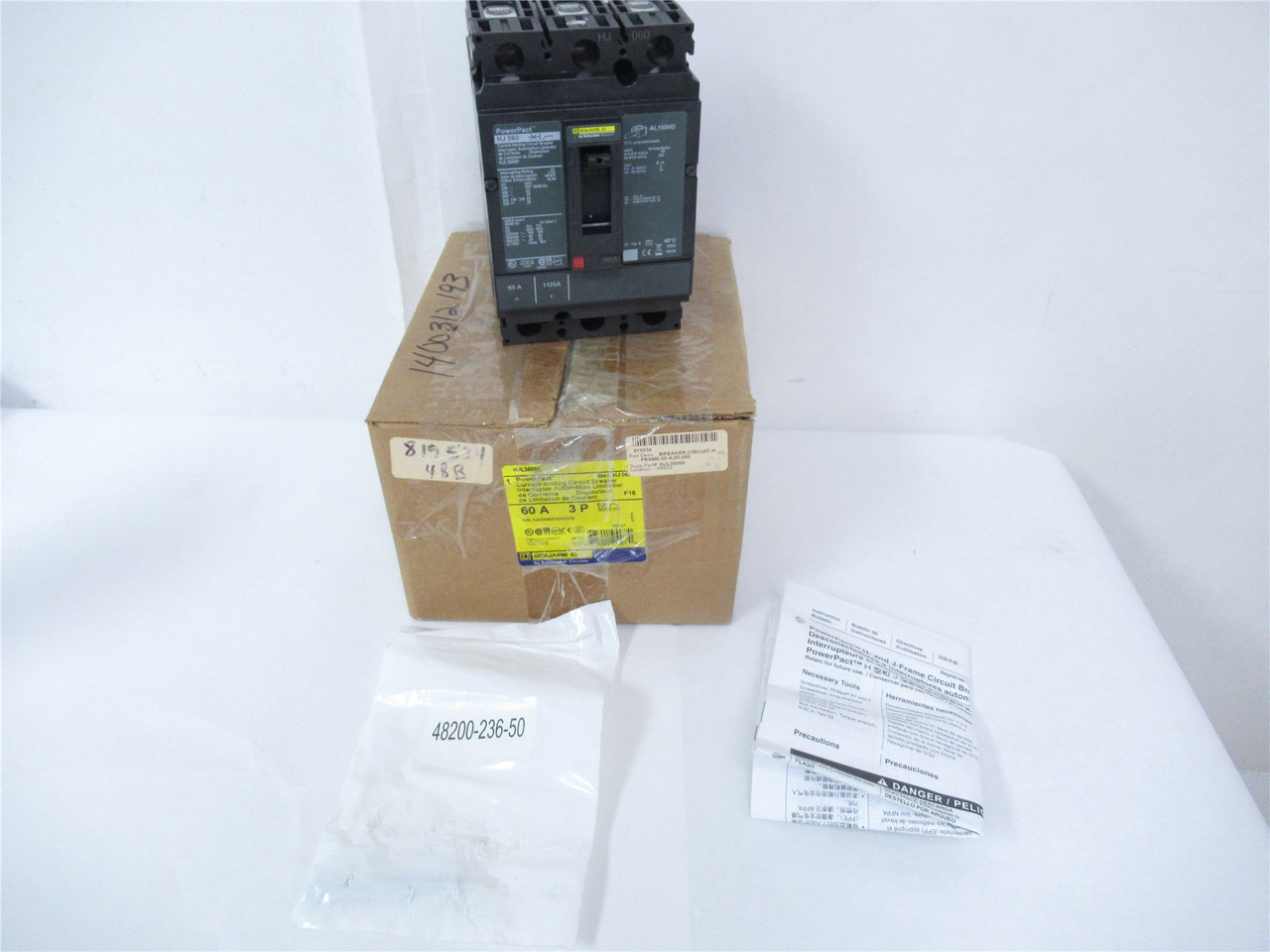 Schneider HJL36060; Circuit Breaker 60A 3-P 600VAC