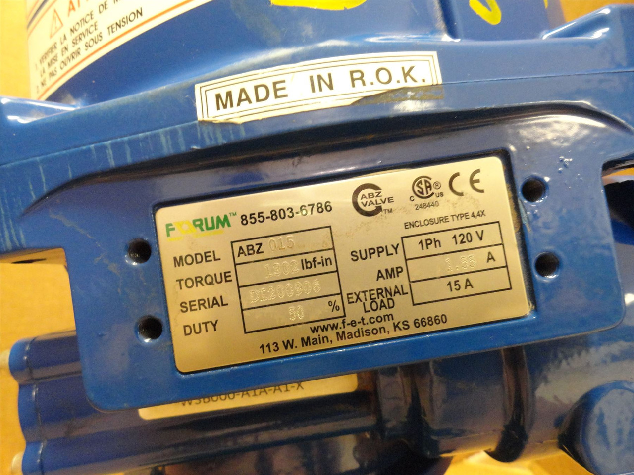 FNW 601B; Actuated Flanged Ball Valve Size: 3"; 120VAC