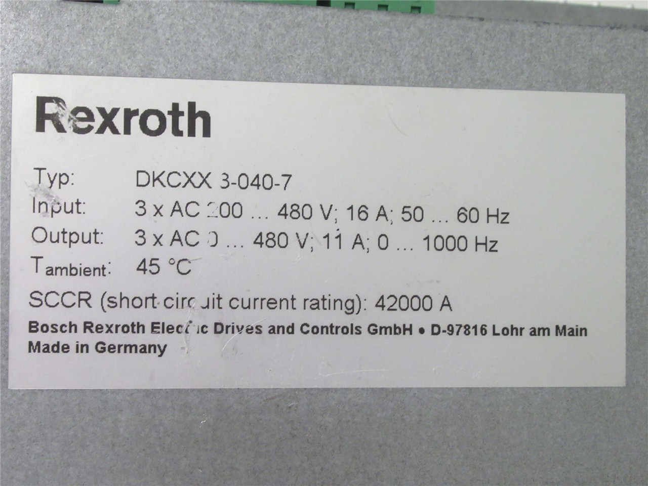 Rexroth DKC02.3-040-7-FW; Servo Drive - Shipping Damage