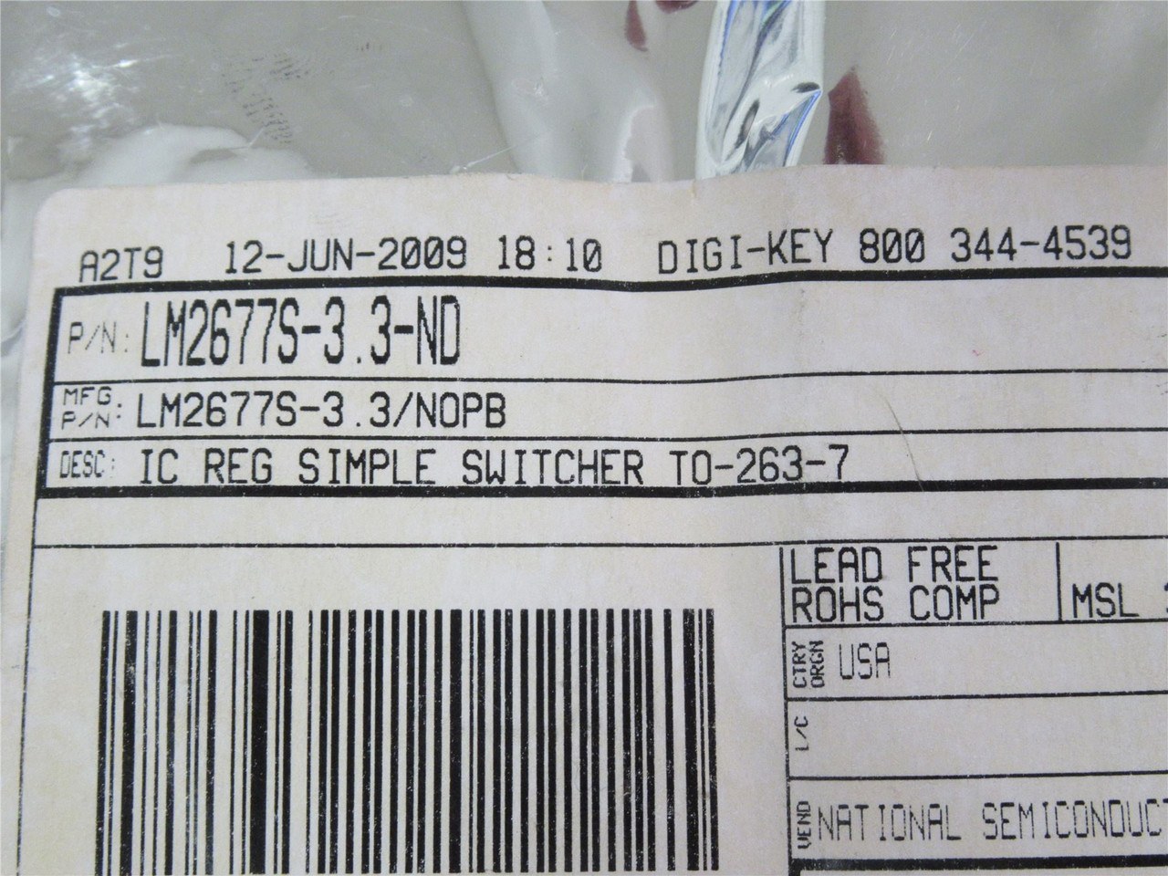 National Semi LMS2677S-3.3/NOPB; Lot-11 Voltage Reg. ;3.3V