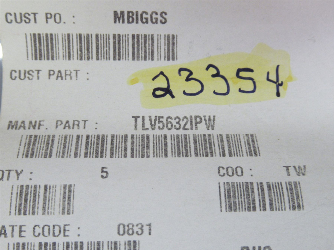 TI TLV5632IPW; Lot-5 Digital-Analog Converters 8bit/Channel