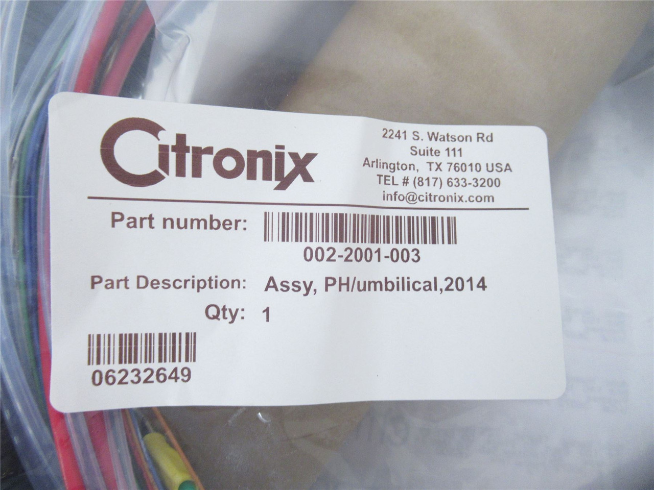 Citronix 002-2001-003; ASSY;CORD UMBILICAl9F;PRINTHD;65 MICRO