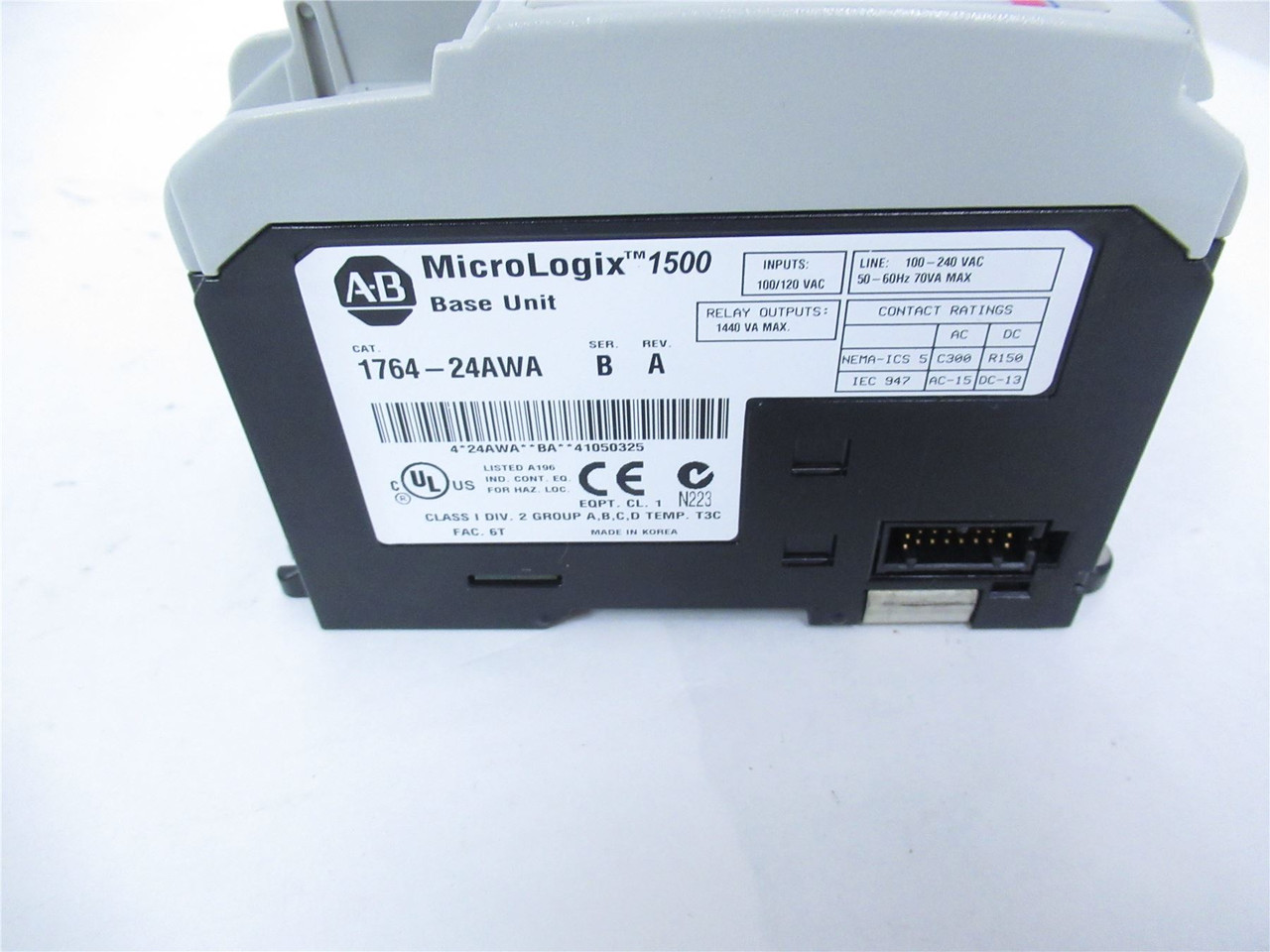 Allen-Bradley 1764-24AWA; MicroLogix 1500 Base Unit Ser B Rev A