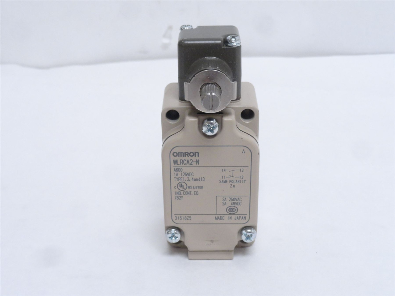 Omron WLRCA2-N; Limit Switch; 2A; 250VAC/125VDC; 1/2NPT