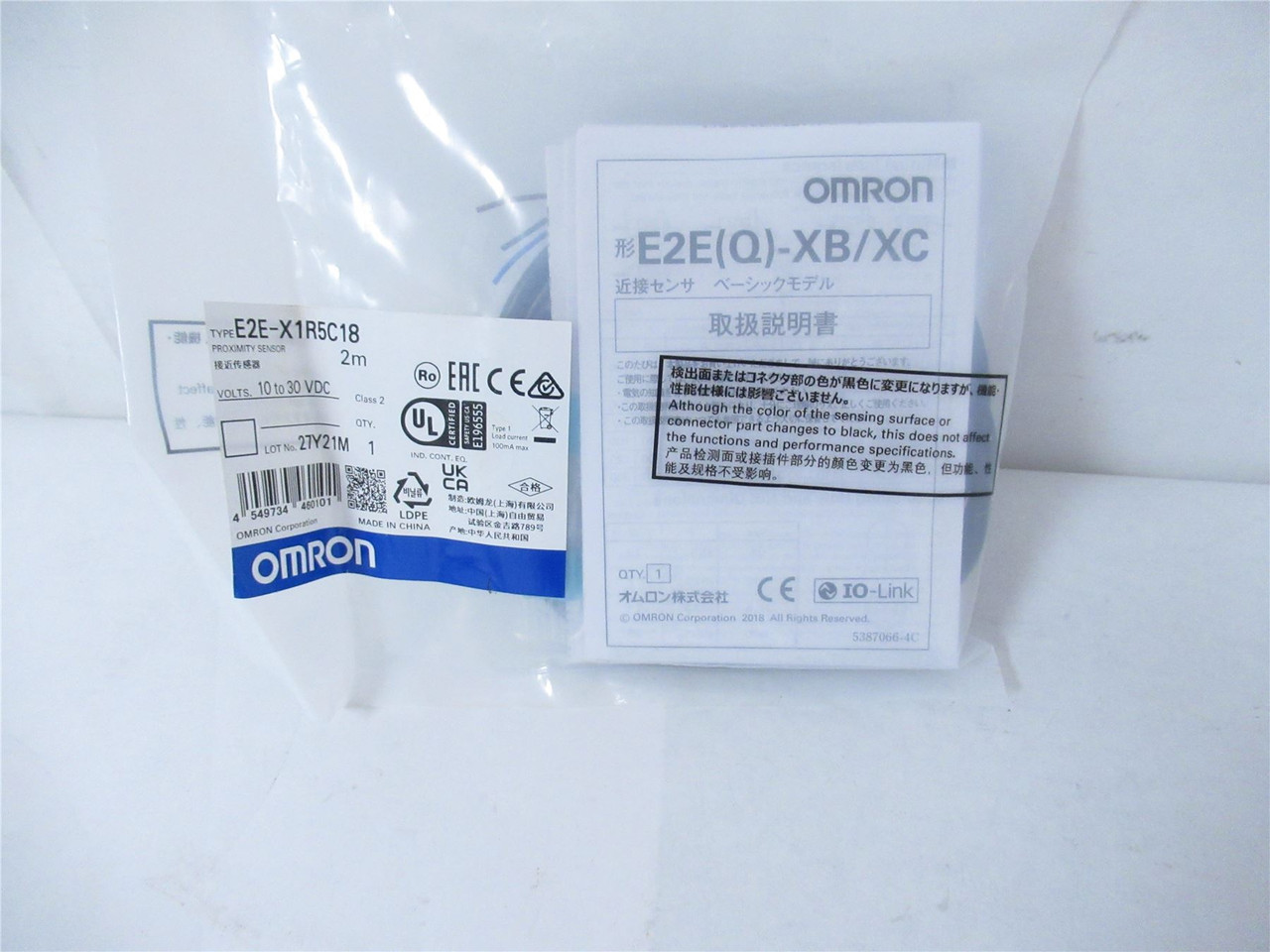Omron E2E-X1R5C18; Proximity Sensor 10-30VDC 2m FactorySealed