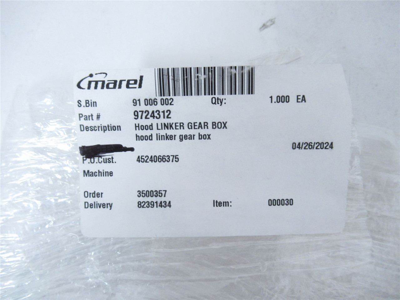 Marel 9724312; Hood Linker Gear Box