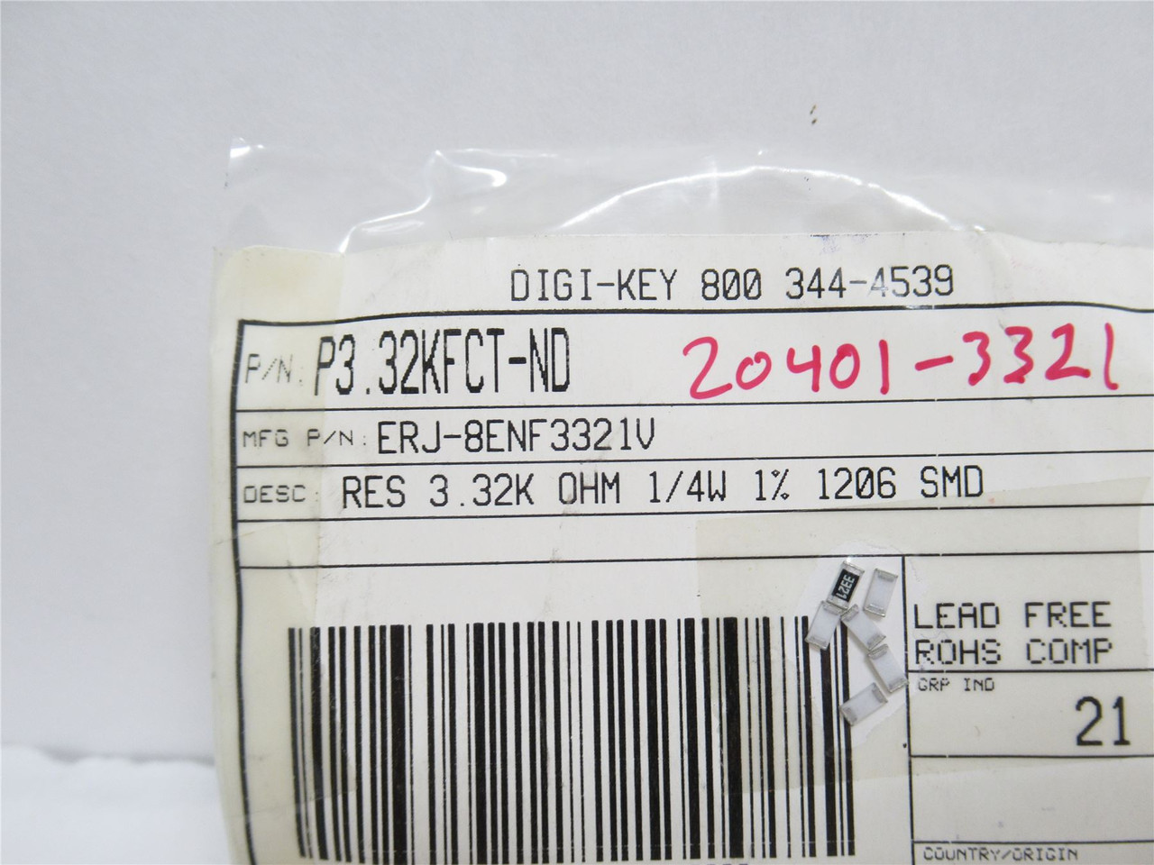 Panasonic ERJ-8ENF3321V; Lot-40 Chip Resistor 3.32kOhms +/-1% Panasonic ERJ-8ENF3321V; Lot-40 Chip Resistor 3.32kOhms +/-1%
