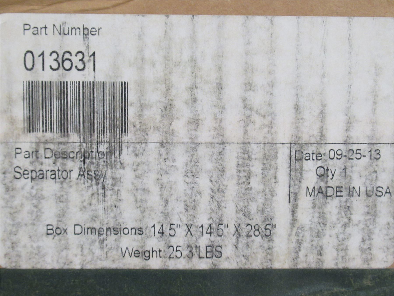 Sullair 13631; Air/Oil Seperator Kit 26" Long; 9-5/8"ID Sullair 13631; Air/Oil Seperator Kit 26" Long; 9-5/8"ID