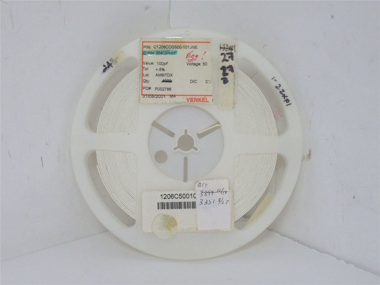 Venkel C1206C0G500-101JNE; Lot-3200 Ceramic Capacitor 100pF