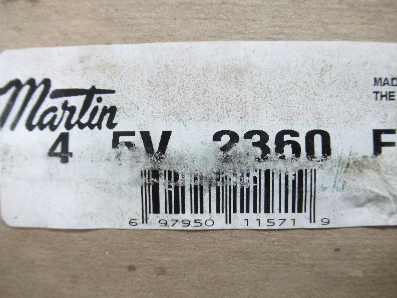 Martin 4 5V 2360 F; Bushed V-Belt Pulley; 4Gr; 5V Belt Section