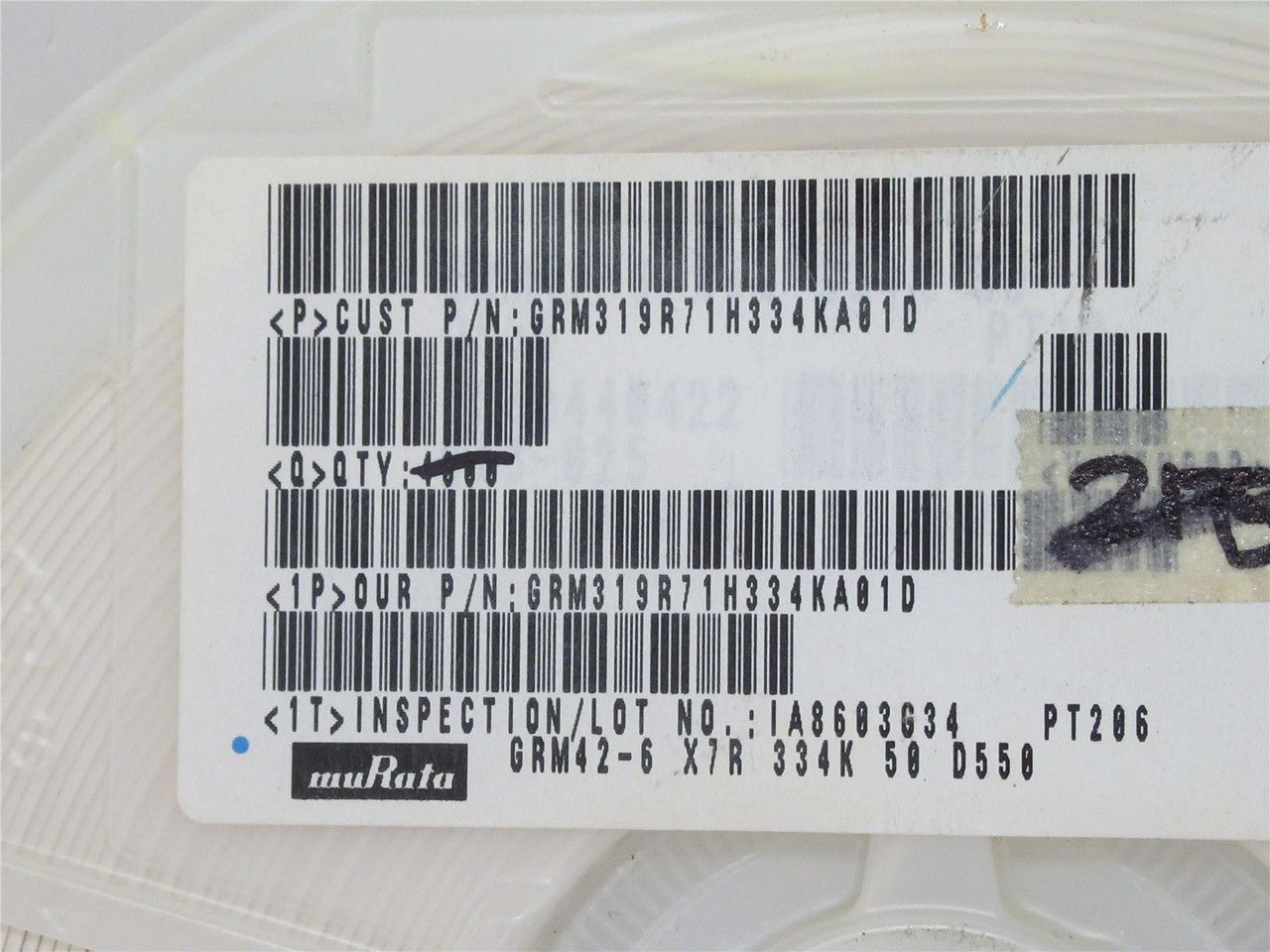 Murata GRM319R71H334KA01D; Lot-3500 Ceramic Capacitor 0.33UF