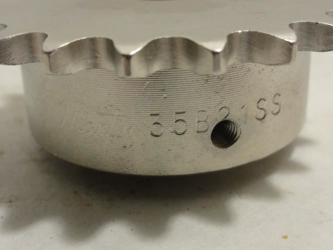 Martin 35B21SS-1/2; Sprocket # 35; 21T; 1/2"ID; SS