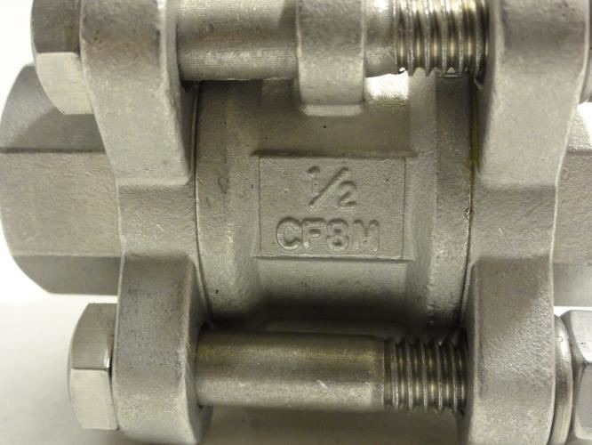 Nibco T595S6R66LL; Ball Valve; SS; 1/2" FNPT Full Port; 3 Piece