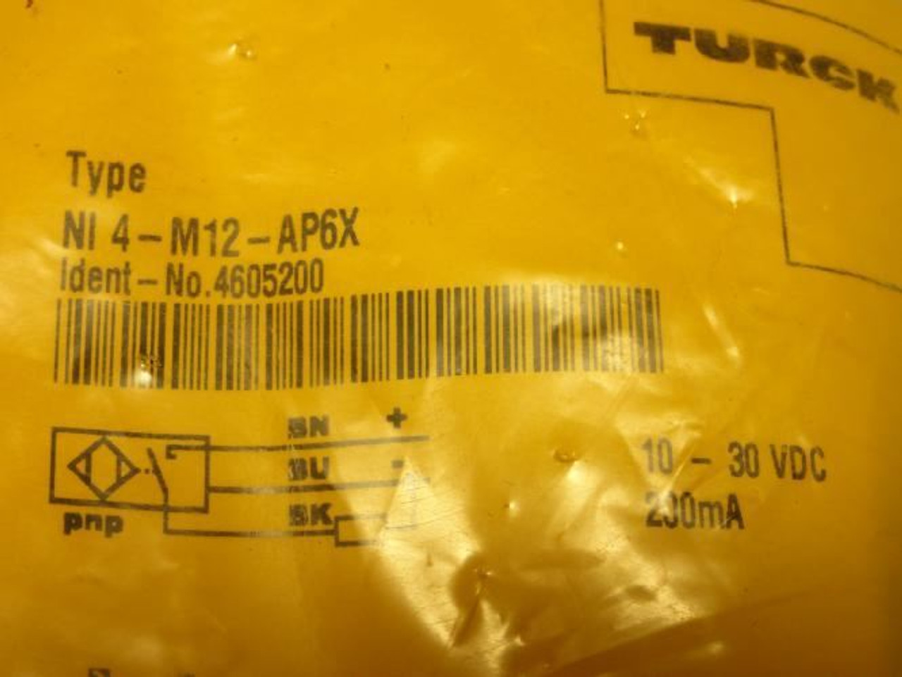 Turck NI4-M12-AP6X; Proximity Switch; 10-30VDC; 200mA Turck NI4-M12-AP6X; Proximity Switch; 10-30VDC; 200mA