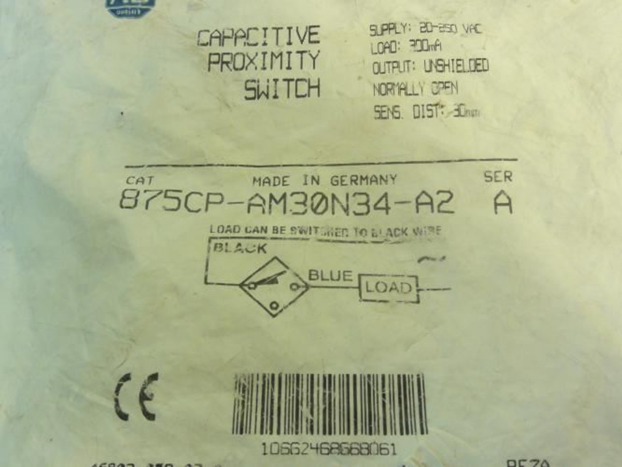 Allen-Bradley 875CP-AM30N34-A2; Proximity Switch; 20-250VAC