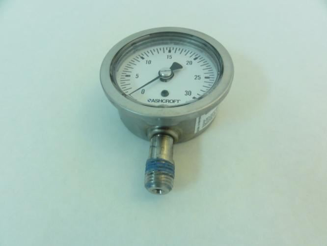Ashcroft 631008S02L30; Pressure Gauge; 2.5" Size; 1/4" NPT