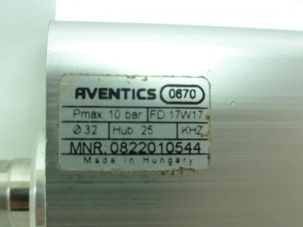 Aventics 822010544; Cylinder; Piston Rod Thread: M6G; 1/8 Port Aventics 822010544; Cylinder; Piston Rod Thread: M6G; 1/8 Port