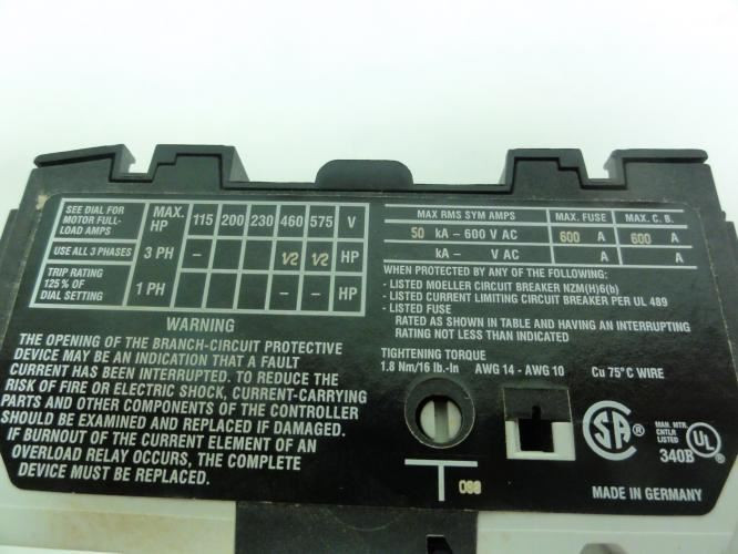 Moeller PKZM0-1; Manual Starter; .63-1A; 690V; 3P