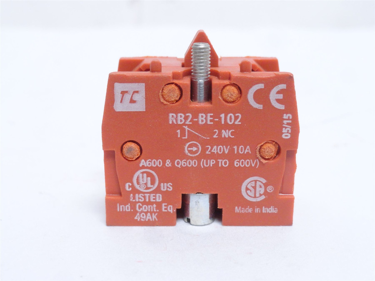 Altech RB2-BE-102; Lot-7 Aux Contact Blocks; 1-NC; 10A; 240VAC Altech RB2-BE-102; Lot-7 Aux Contact Blocks; 1-NC; 10A; 240VAC