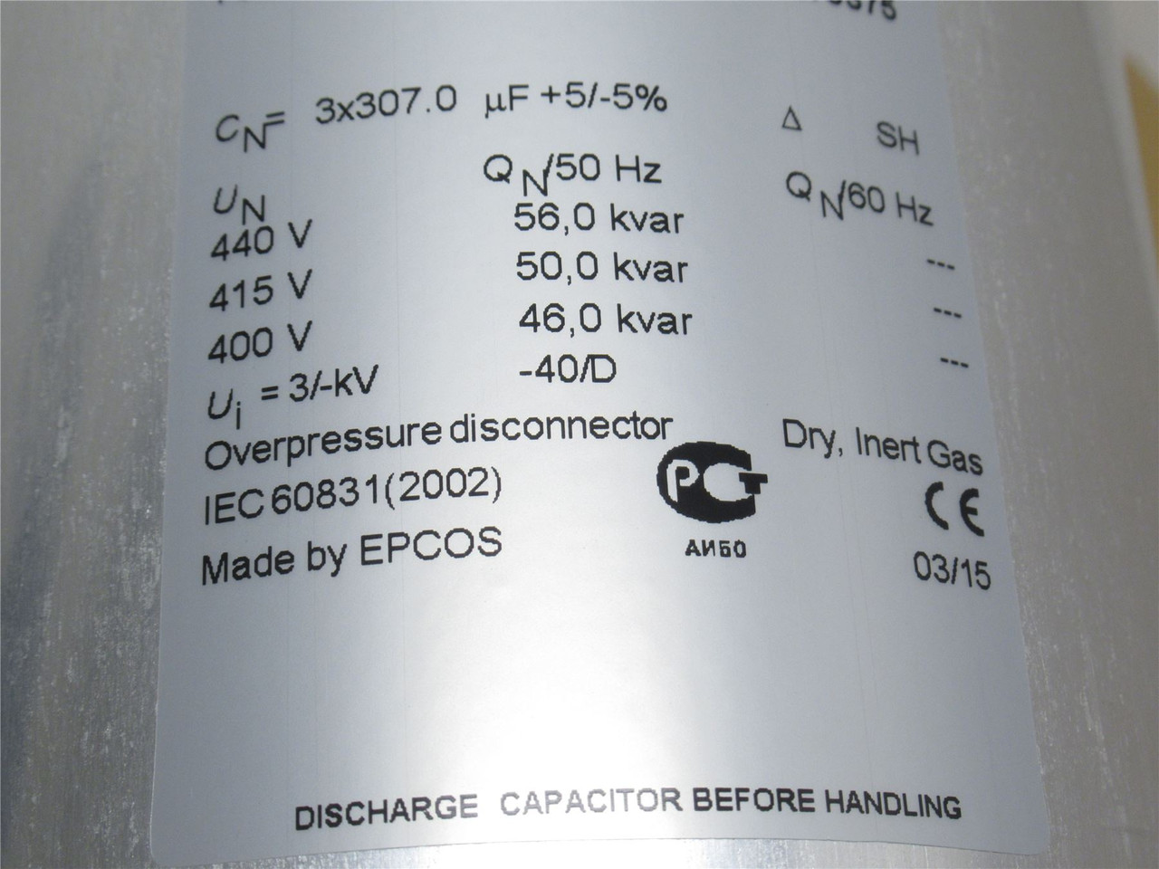 Epcos B2566934927J375; Film Capacitor 3x307.0uF +5/-5%