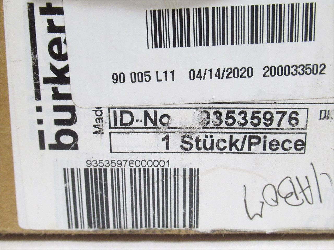 Burkert 93535976; Solenoid Valve; G1/2; 24VDC; 2-16BAR