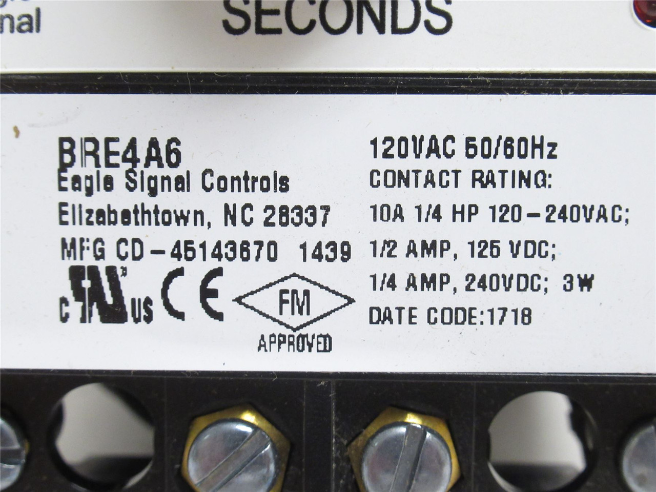 Danaher BRE4A6; Electronic Reset Timer; 30 Sec; 120V