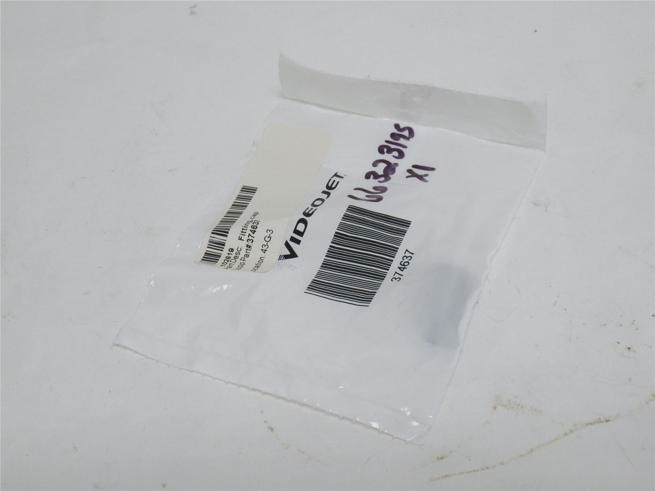 Videojet 374637; Quick Disconnect Barb Fitting Assembly