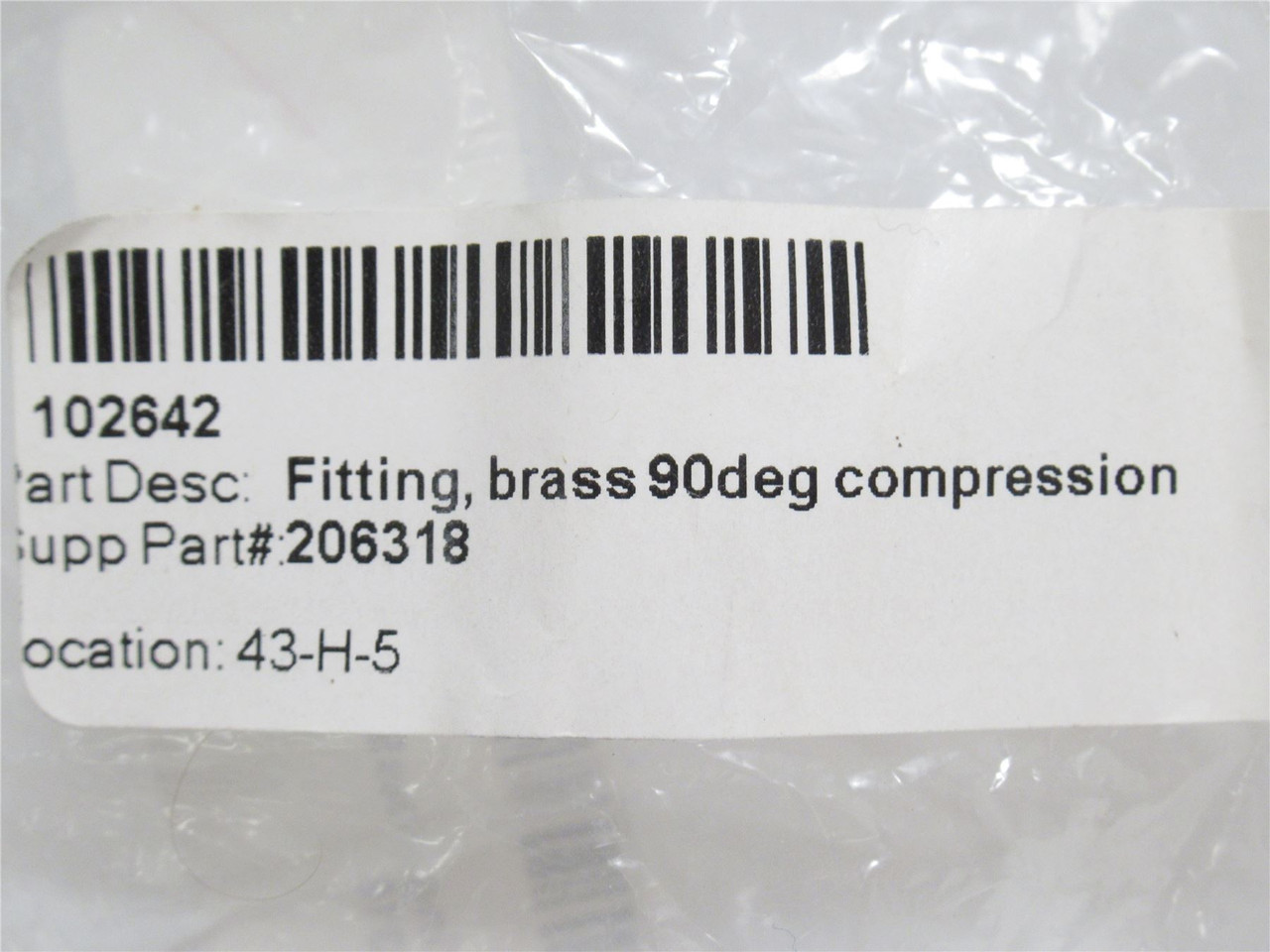 Videojet 206318; Lot-2 Elbow Fittings 90Deg; 1/8 Tube; 1/8NPT