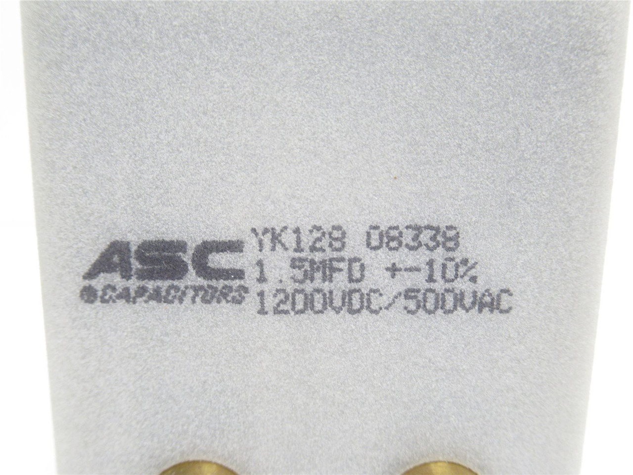 ASC YK128-08338; Capacitor 1.5mfd +/-10% 1200VDC/500VAC
