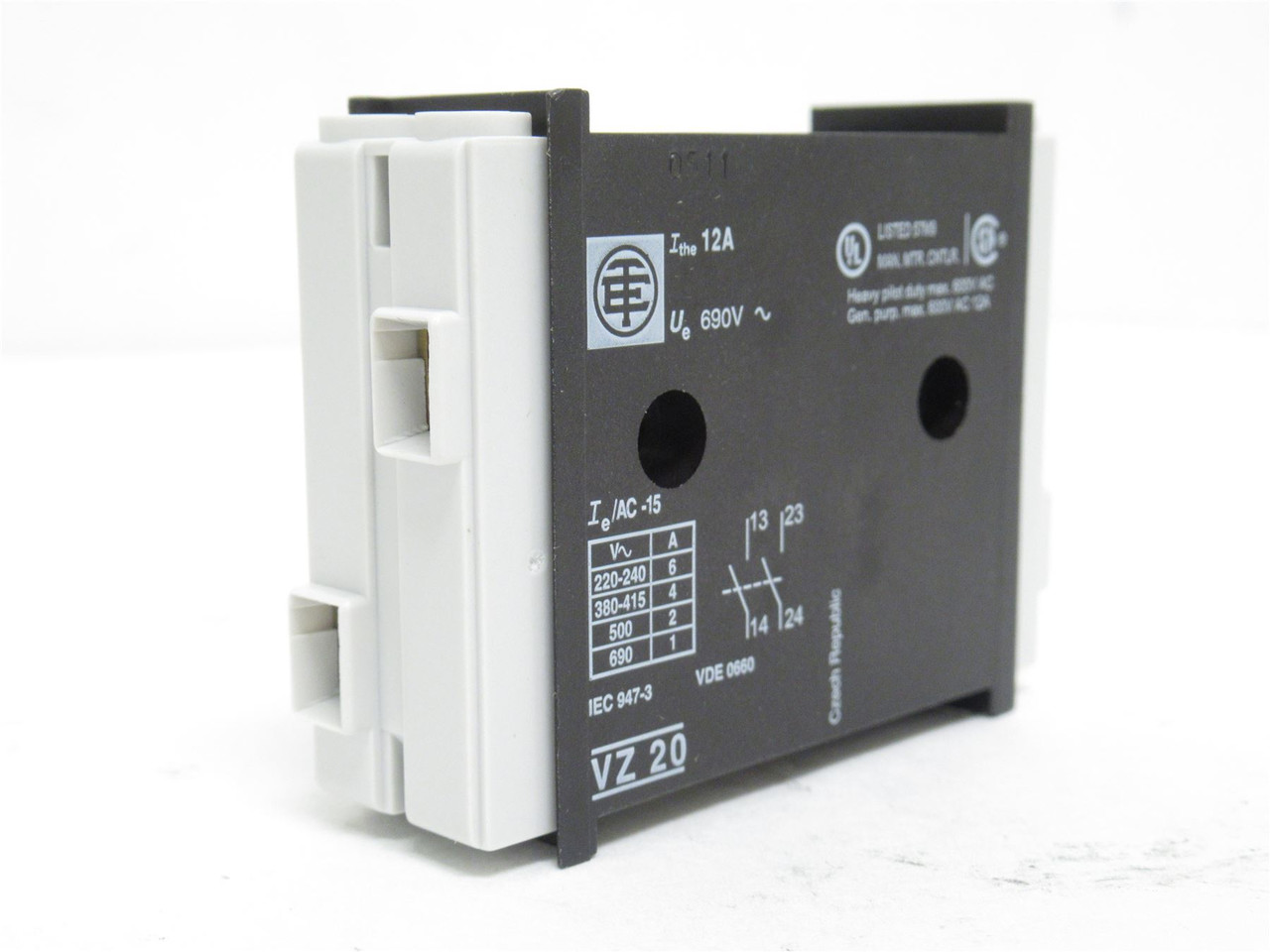 Telemecanique VZ20; Auxiliary Attachment Contact; 2-NO