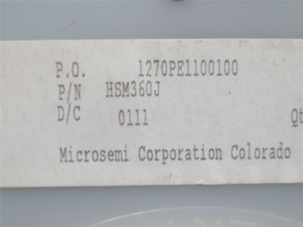 Microsemi HSM360J/TR13; Lot-2000 Diode