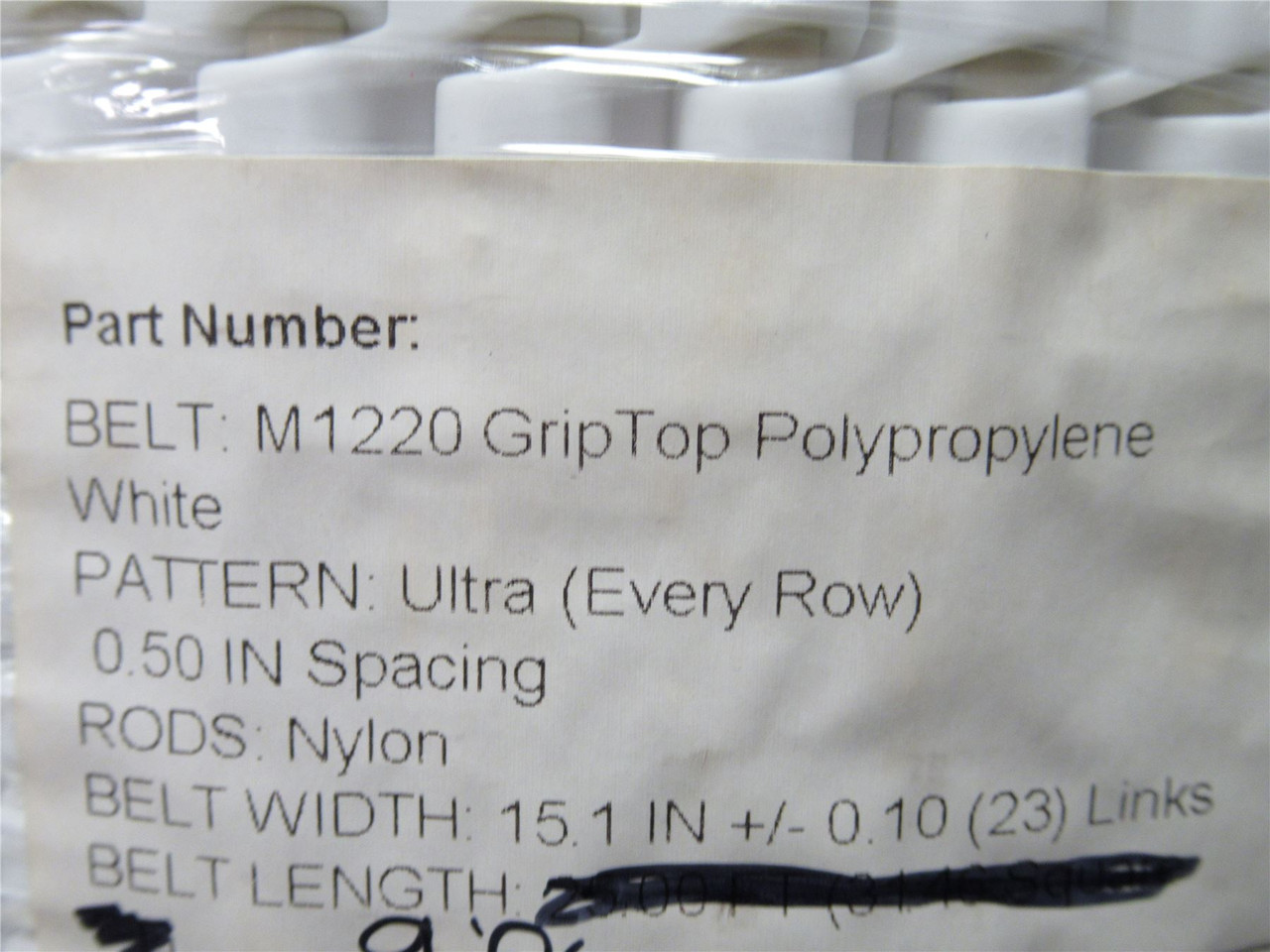 Habasit HPM1220GTWPP15-9'; Conveyor Belt; M1220 15.1"W x 9'L