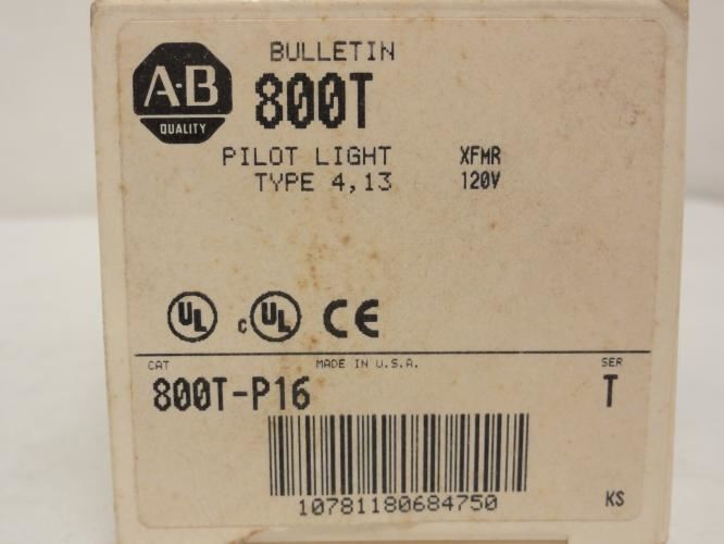 Allen-Bradley 800T-P16; Pilot Light; NO LENS; 120VAC
