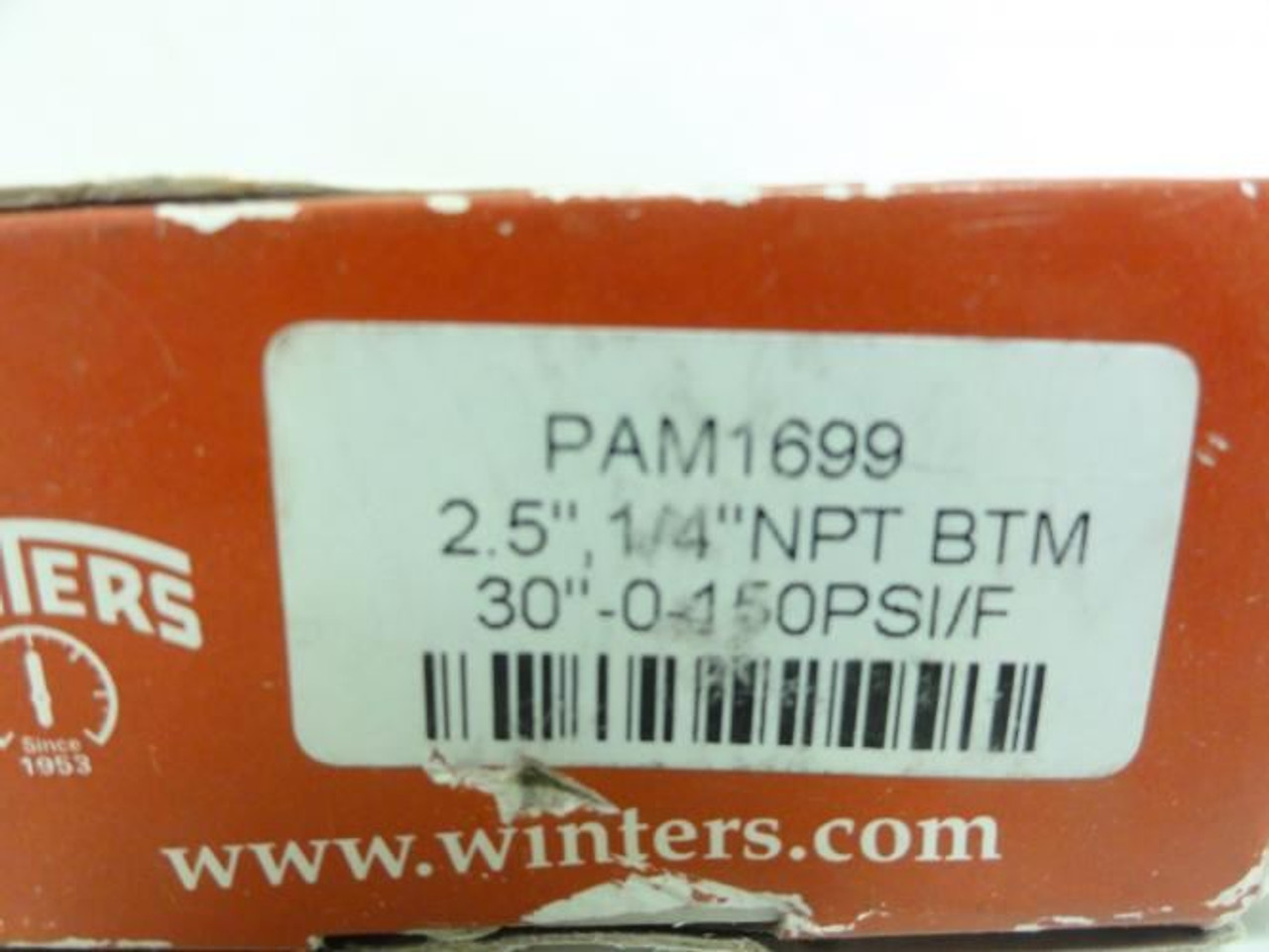 Winters PAM1699; Pressure Gauge; 2-1/2" Dial; 30"-0-150psi