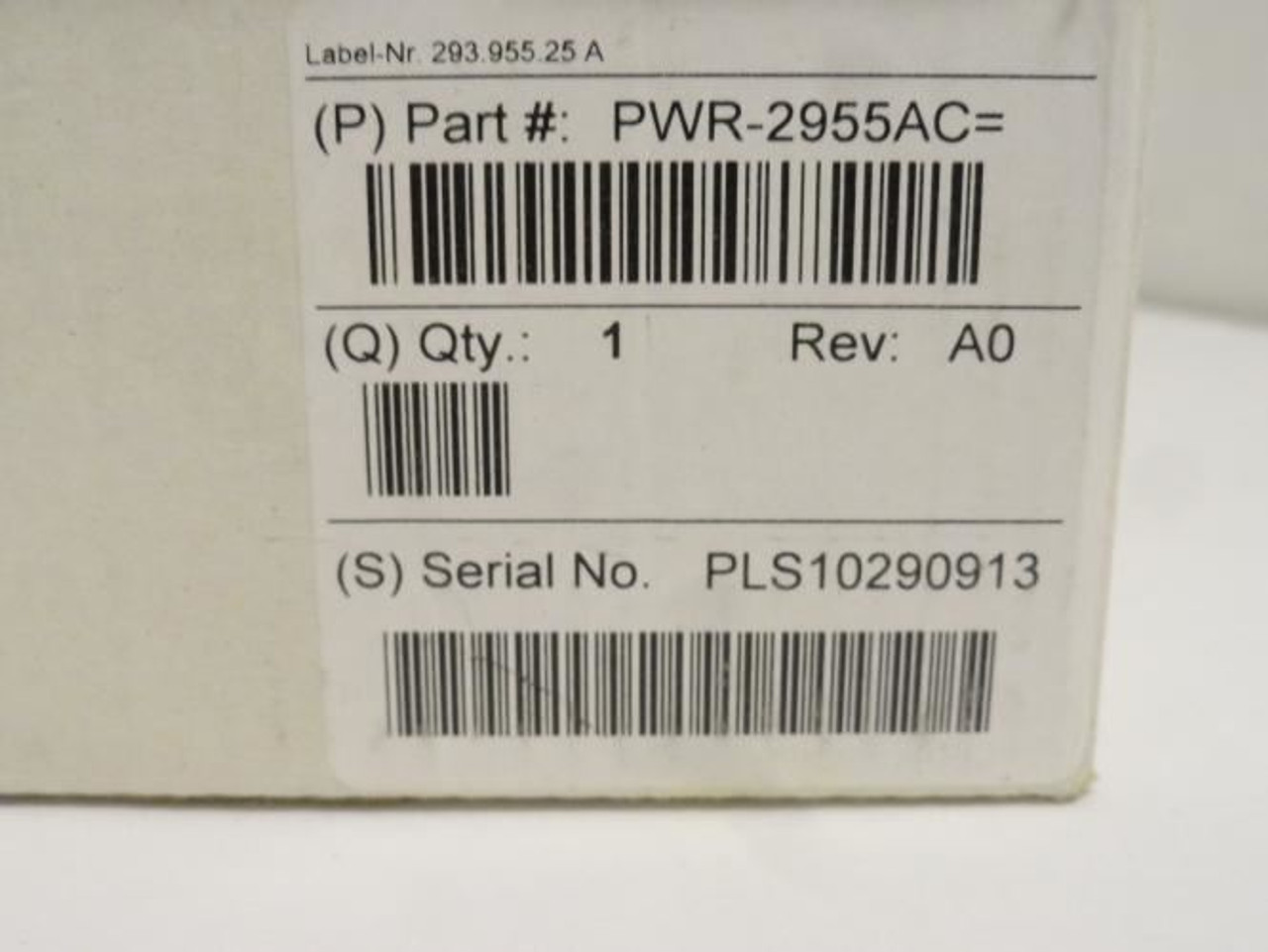 Cisco PWR-2955AC; Power Supply; 100-240VAC; 1.3 / 0.7A In