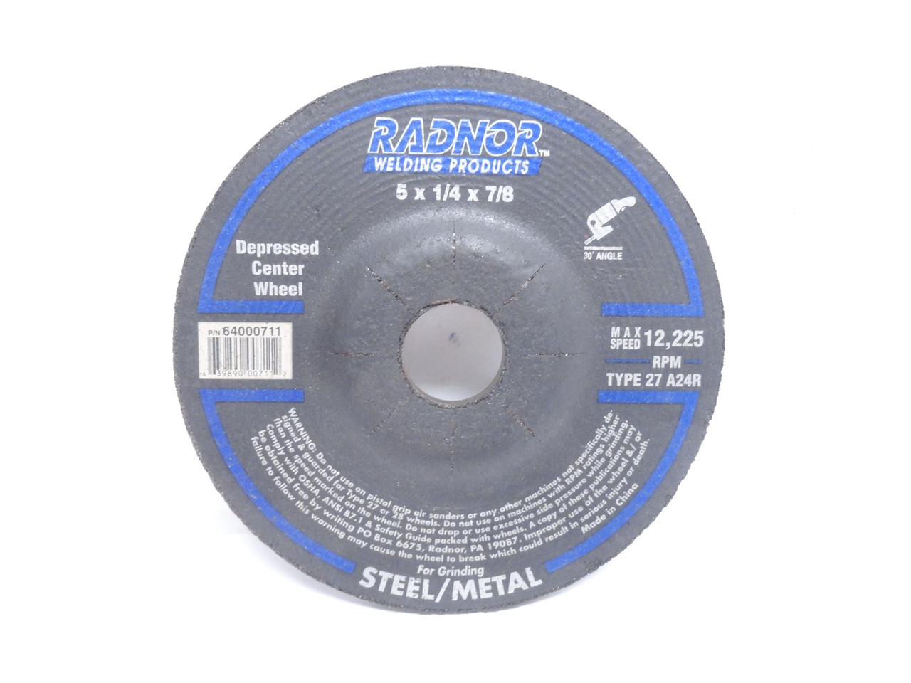 Radnor 64000711; Lot-2; Depressed Center Grinding Wheels; 5"OD