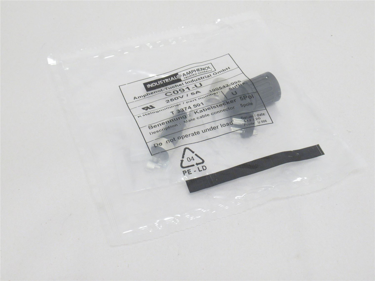 Amphenol T3374501U; Male Circular Connector Plug; 5-Position