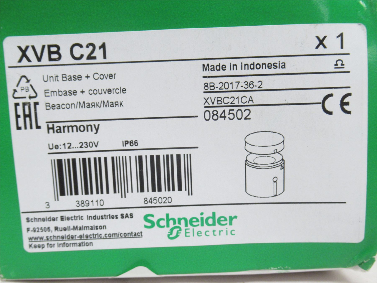 Schneider XVB C21; Signal Light Indicating Bank; 12-230VAC