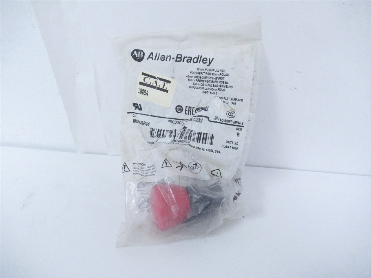 Allen-Bradley 800FP-MP44; Switch Push Pull Red 40mm
